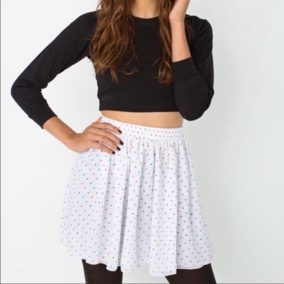 NWOT American Apparel Polka Dot Mini Chiffon Skirt - Picture 2 of 8